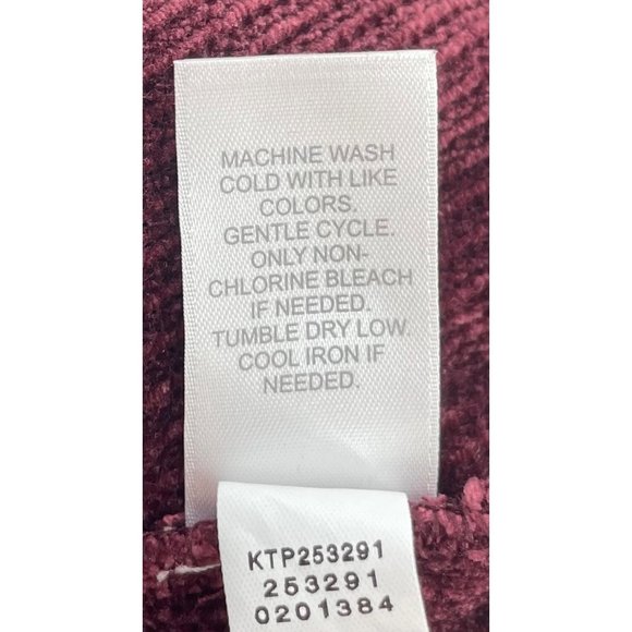 J. Jill Women's Size Medium Burgundy/Maroon Plush Cozy Chenille Sweater - Picture 4 of 5